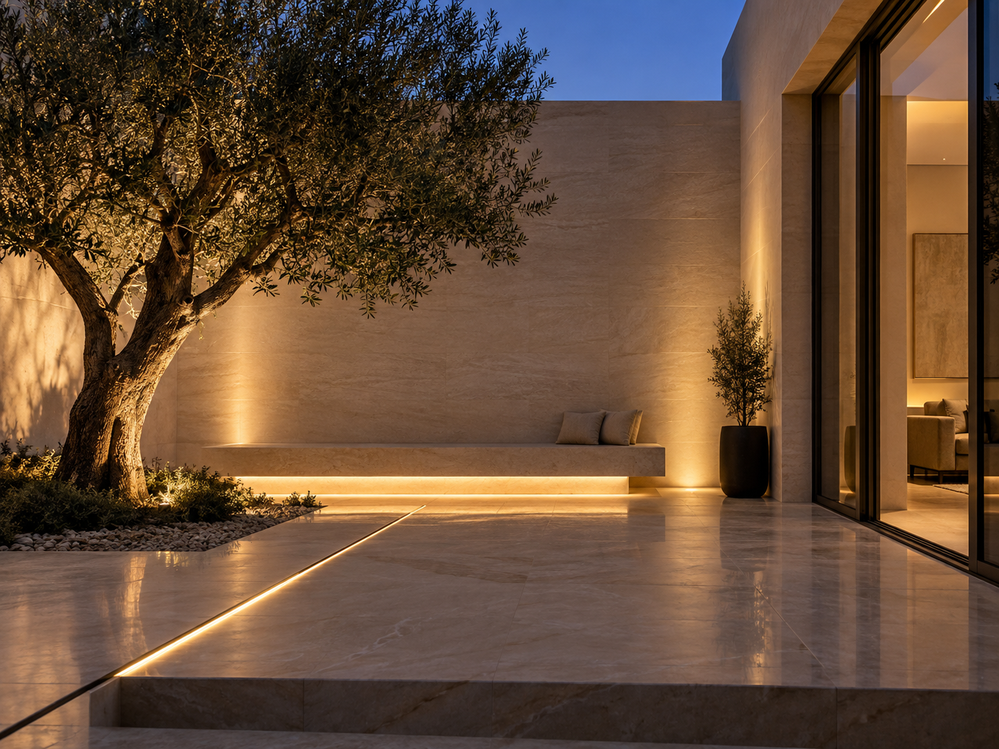 Illuminated inner courtyard