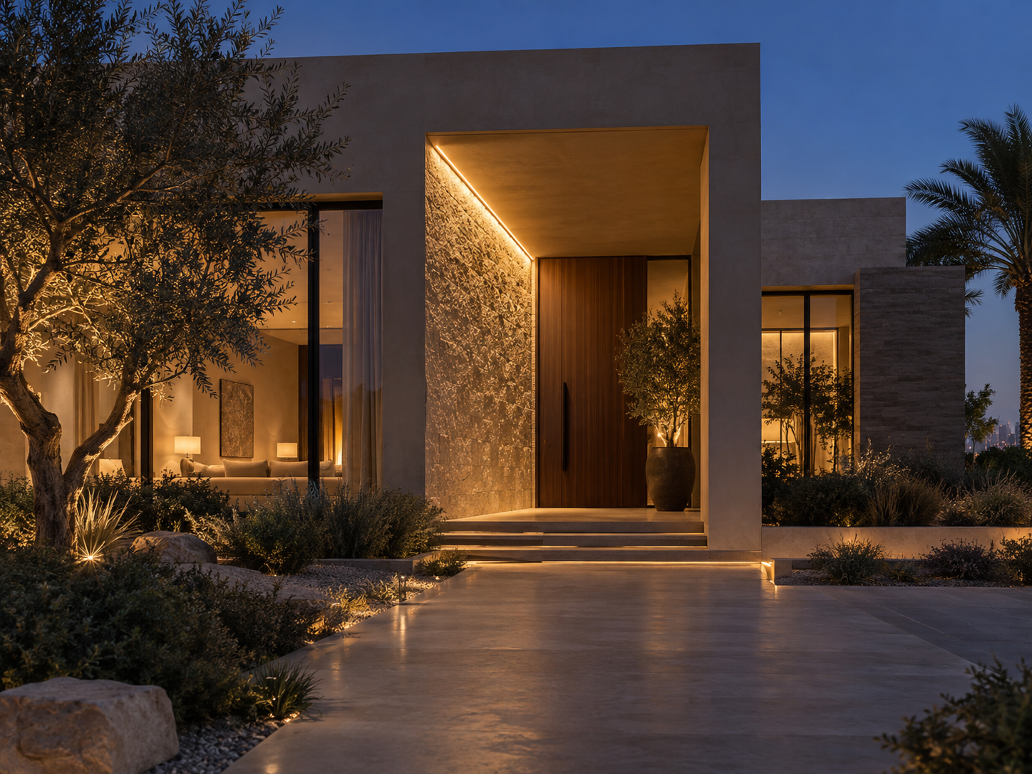 Recessed facade lighting