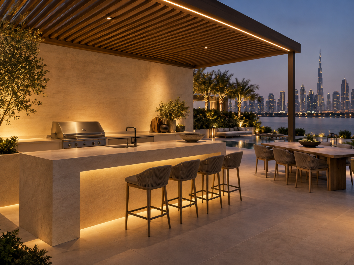 Outdoor kitchen lighting