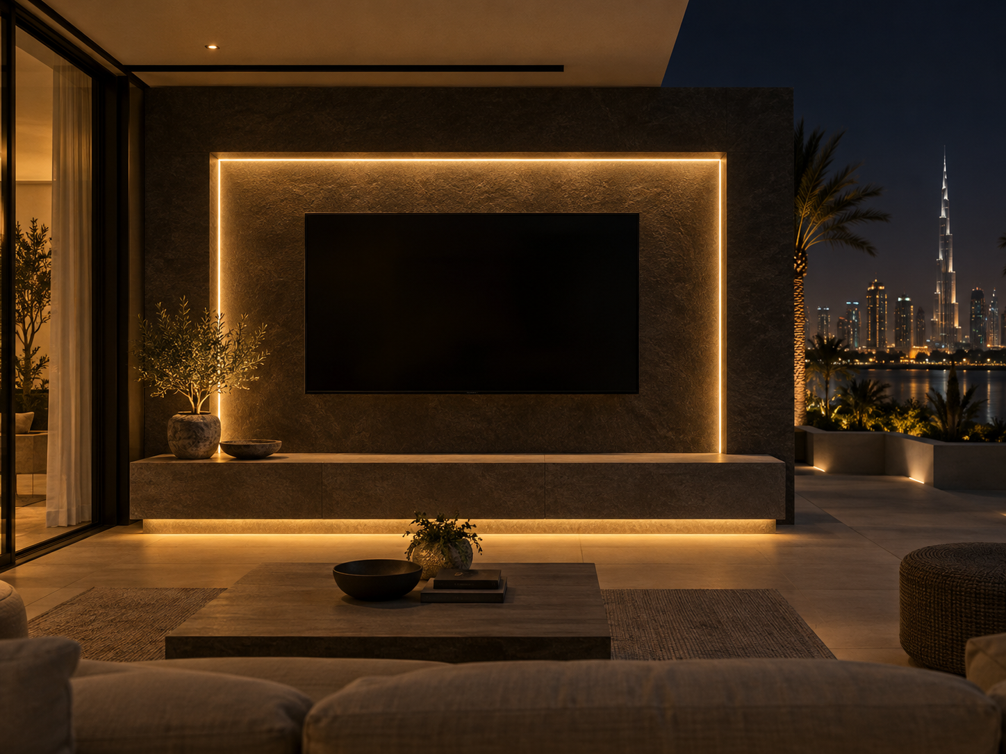 Outdoor media wall lighting