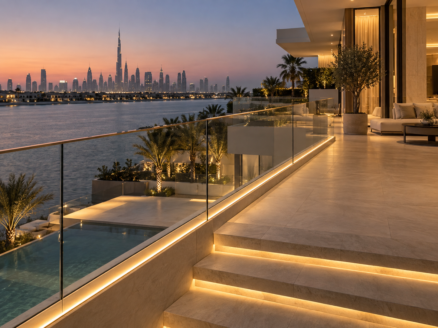 Glass railing lighting
