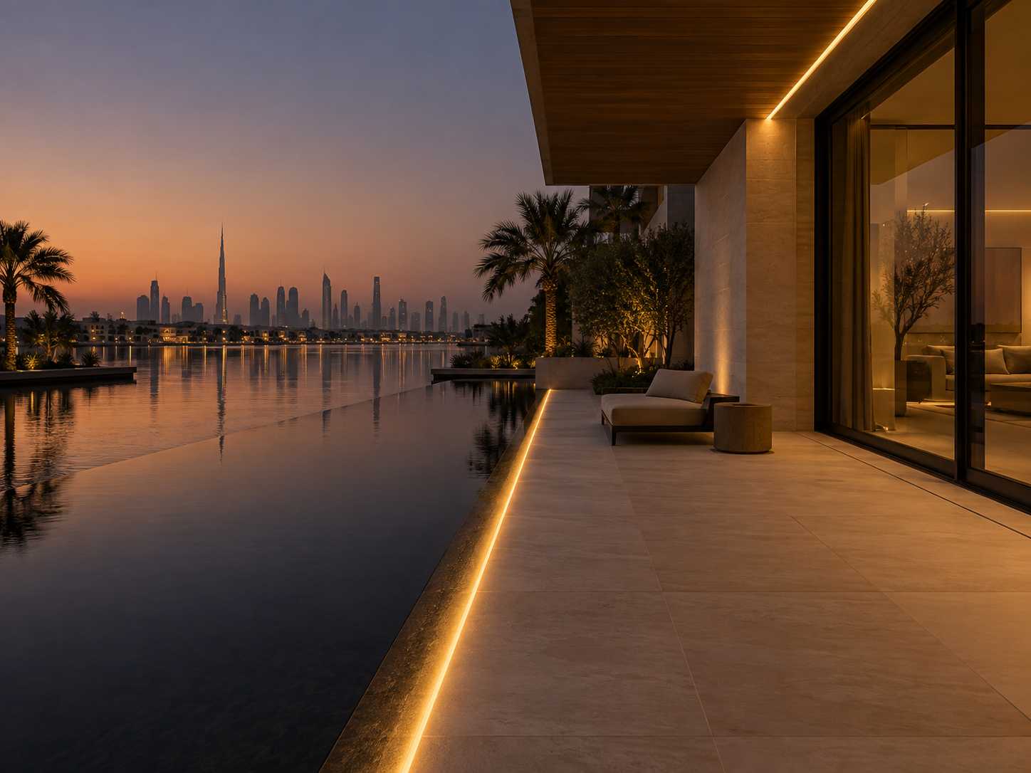 Water terrace lighting