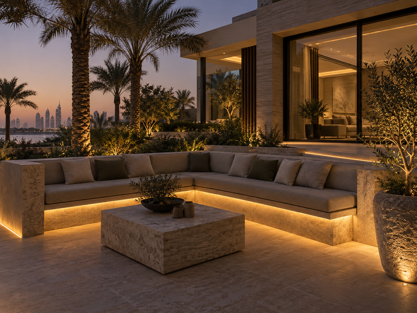Outdoor villa lounge lighting