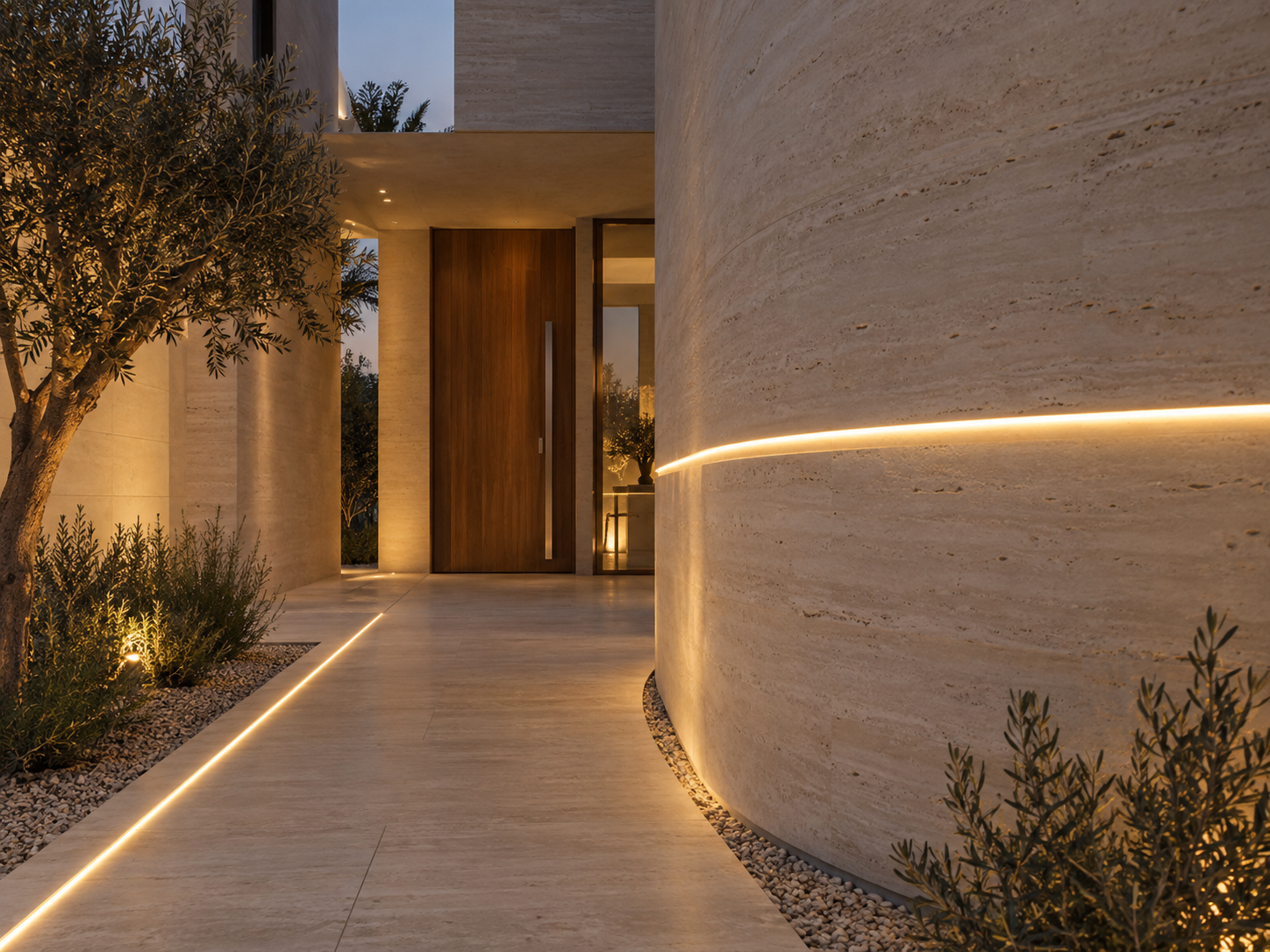 Rounded villa passage lighting