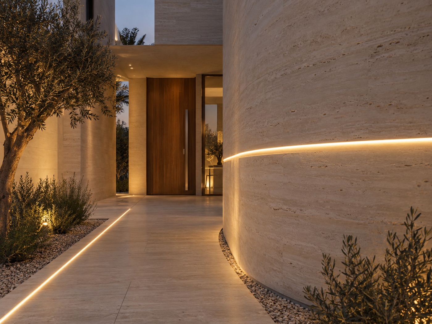 Rounded villa passage lighting