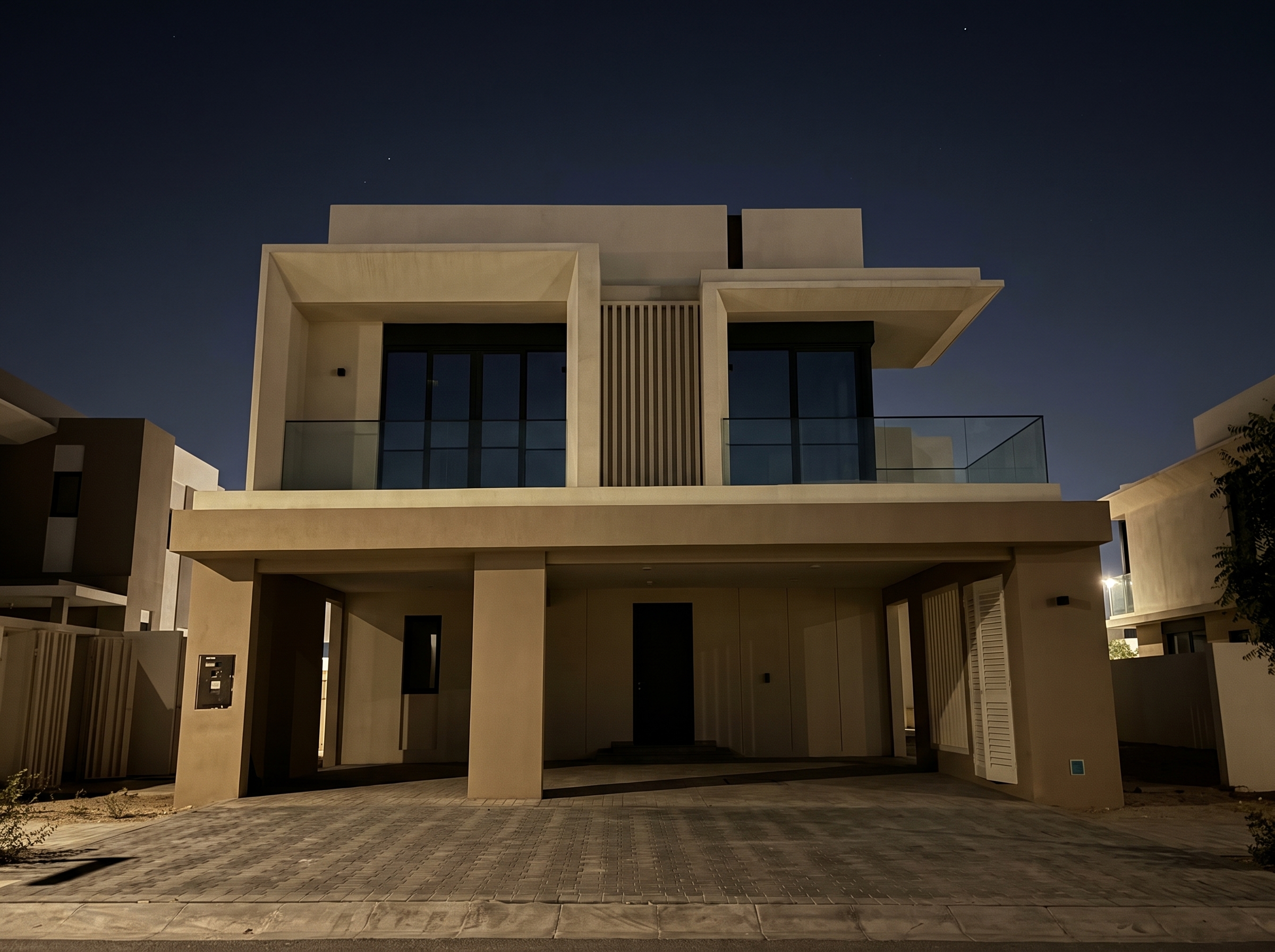 Villa facade before lighting design